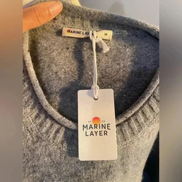 Marine Layer Oversized Roll Neck Chunky Cozy Sweater - Grey NWT - M - Picture 2 of 9